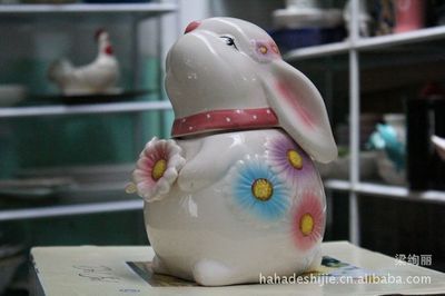 批发供应陶瓷工艺品 窑变釉小白兔摆件MG2305