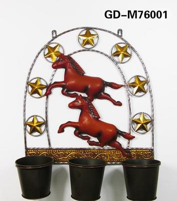 复古铁艺壁挂工艺品 谷地家居2015新品铁艺花桶鉴赏