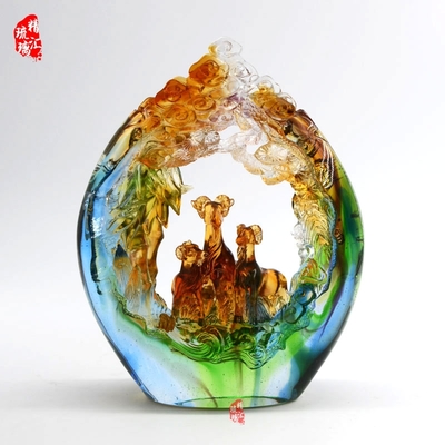 三阳开泰琉璃工艺品 开业周年礼赠之选，广州厂家的匠心日用之美